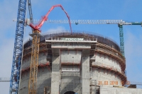 На другім энергаблоку Беларускай АЭС завершана бетанаванне купалы унутранай ахоўнай абалонкі